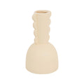 Elegant Minimalist Ceramic Vase with Textured Detail, Off-White